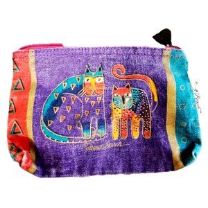 Vintage Laurel Burch Make-up Clutch Zip Closure